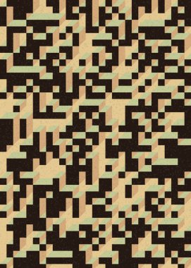 Soyut geometrik arkaplan. Edward Zajecs 2. Cubo 'nun 1971' deki uygulaması. Esasen 8 taştan oluşan bir Truchet fayans seti ve yerleştirme sanatı illüstrasyonu için kurallar 