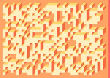 Edward Zajec 'in 1971' deki Il Cubo 'sunun uygulanması. Esasen 8 taştan oluşan bir Truchet fayans seti ve yerleştirme sanatı illüstrasyonu için kurallar