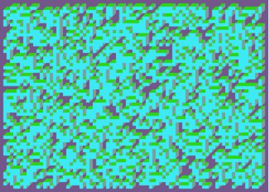 Edward Zajecs 2. Cubo 'nun 1971' deki uygulaması. Esasen 8 taştan oluşan bir Truchet fayans seti ve yerleştirme sanatı illüstrasyonu için kurallar 