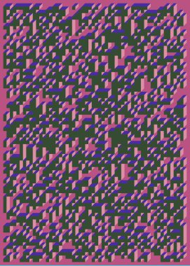 Edward Zajec 'in 1971' deki Il Cubo 'sunun uygulanması. Esasen 8 taştan oluşan bir Truchet fayans seti ve yerleştirme sanatı illüstrasyonu için kurallar