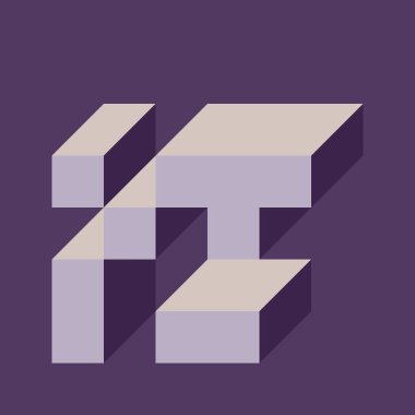 Soyut geometrik arkaplan. Edward Zajecs 2. Cubo 'nun 1971' deki uygulaması. Esasen 8 taştan oluşan bir Truchet fayans seti ve yerleştirme sanatı illüstrasyonu için kurallar 