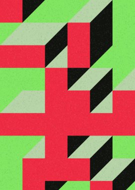 Soyut geometrik arkaplan. Edward Zajecs 2. Cubo 'nun 1971' deki uygulaması. Esasen 8 taştan oluşan bir Truchet fayans seti ve yerleştirme sanatı illüstrasyonu için kurallar 