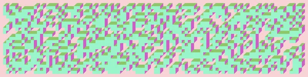 Edward Zajecs 2. Cubo 'nun 1971' deki uygulaması. Esasen 8 taştan oluşan bir Truchet fayans seti ve yerleştirme sanatı illüstrasyonu için kurallar  