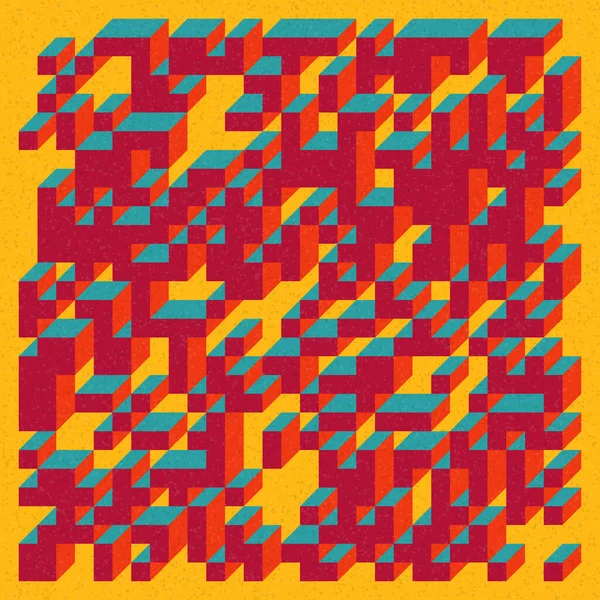 Soyut geometrik arkaplan. Edward Zajecs 2. Cubo 'nun 1971' deki uygulaması. Esasen 8 taştan oluşan bir Truchet fayans seti ve yerleştirme sanatı illüstrasyonu için kurallar 