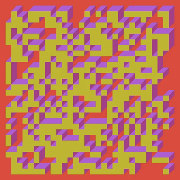 Soyut geometrik arkaplan. Edward Zajecs 2. Cubo 'nun 1971' deki uygulaması. Esasen 8 taştan oluşan bir Truchet fayans seti ve yerleştirme sanatı illüstrasyonu için kurallar 