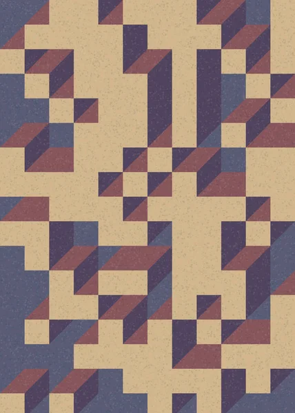 Soyut geometrik arkaplan. Edward Zajecs 2. Cubo 'nun 1971' deki uygulaması. Esasen 8 taştan oluşan bir Truchet fayans seti ve yerleştirme sanatı illüstrasyonu için kurallar 