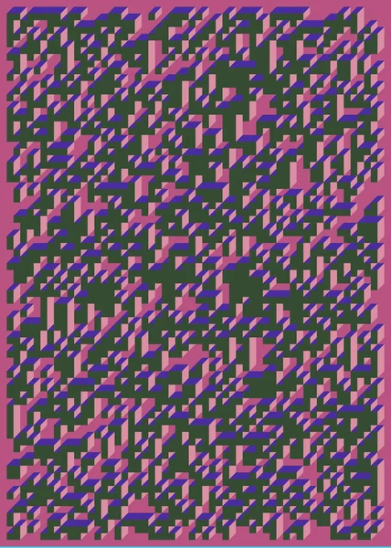 Edward Zajec 'in 1971' deki Il Cubo 'sunun uygulanması. Esasen 8 taştan oluşan bir Truchet fayans seti ve yerleştirme sanatı illüstrasyonu için kurallar