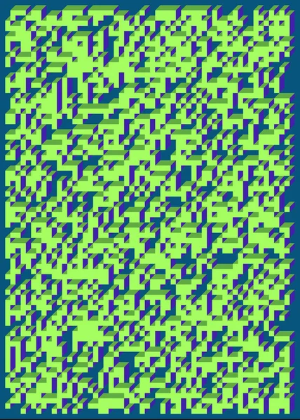 Edward Zajec 'in 1971' deki Il Cubo 'sunun uygulanması. Esasen 8 taştan oluşan bir Truchet fayans seti ve yerleştirme sanatı illüstrasyonu için kurallar