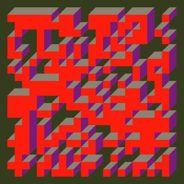 Edward Zajecs 2. Cubo 'nun 1971' deki uygulaması. Esasen 8 taştan oluşan bir Truchet fayans seti ve yerleştirme sanatı illüstrasyonu için kurallar  