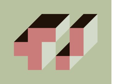 Edward Zajecs 2. Cubo 'nun 1971' deki uygulaması. Esasen 8 taştan oluşan bir Truchet fayans seti ve yerleştirme sanatı illüstrasyonu için kurallar 