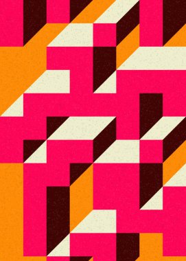 Soyut geometrik arkaplan. Edward Zajecs 2. Cubo 'nun 1971' deki uygulaması. Esasen 8 taştan oluşan bir Truchet fayans seti ve yerleştirme sanatı illüstrasyonu için kurallar 