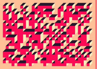 Edward Zajecs 2. Cubo 'nun 1971' deki uygulaması. Esasen 8 taştan oluşan bir Truchet fayans seti ve yerleştirme sanatı illüstrasyonu için kurallar  