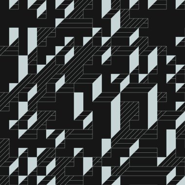 Edward Zajecs 2. Cubo 'nun 1971' deki uygulaması. Esasen 8 taştan oluşan bir Truchet fayans seti ve yerleştirme sanatı illüstrasyonu için kurallar  