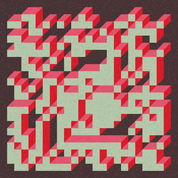 Soyut geometrik arkaplan. Edward Zajecs 2. Cubo 'nun 1971' deki uygulaması. Esasen 8 taştan oluşan bir Truchet fayans seti ve yerleştirme sanatı illüstrasyonu için kurallar 