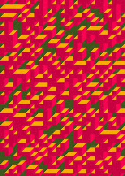 Soyut geometrik arkaplan. Edward Zajecs 2. Cubo 'nun 1971' deki uygulaması. Esasen 8 taştan oluşan bir Truchet fayans seti ve yerleştirme sanatı illüstrasyonu için kurallar 