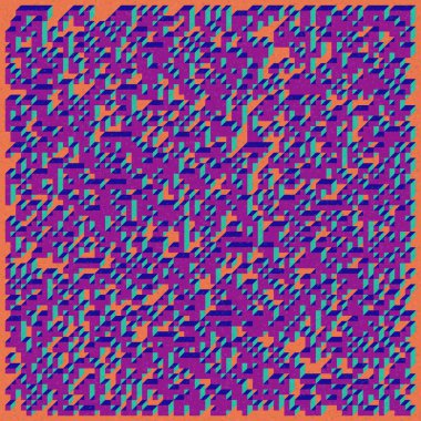 Soyut geometrik arkaplan. Edward Zajecs 2. Cubo 'nun 1971' deki uygulaması. Esasen 8 taştan oluşan bir Truchet fayans seti ve yerleştirme sanatı illüstrasyonu için kurallar 