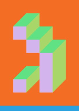 Edward Zajec 'in 1971' deki Il Cubo 'sunun uygulanması. Esasen 8 taştan oluşan bir Truchet fayans seti ve yerleştirme sanatı illüstrasyonu için kurallar