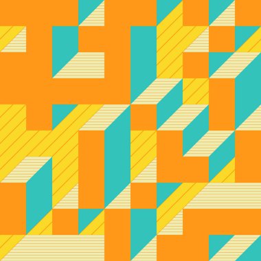 Edward Zajecs 2. Cubo 'nun 1971' deki uygulaması. Esasen 8 taştan oluşan bir Truchet fayans seti ve yerleştirme sanatı illüstrasyonu için kurallar 