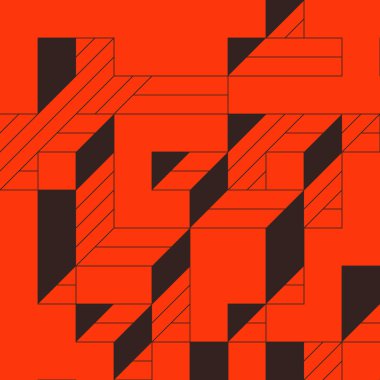 Edward Zajecs 2. Cubo 'nun 1971' deki uygulaması. Esasen 8 taştan oluşan bir Truchet fayans seti ve yerleştirme sanatı illüstrasyonu için kurallar 