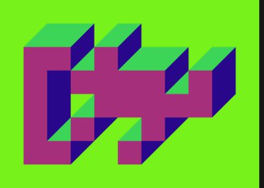 Edward Zajecs 2. Cubo 'nun 1971' deki uygulaması. Esasen 8 taştan oluşan bir Truchet fayans seti ve yerleştirme sanatı illüstrasyonu için kurallar  