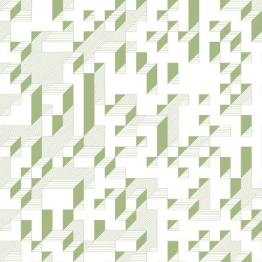 Edward Zajecs 2. Cubo 'nun 1971' deki uygulaması. Esasen 8 taştan oluşan bir Truchet fayans seti ve yerleştirme sanatı illüstrasyonu için kurallar  