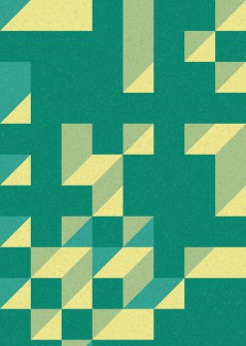 Soyut geometrik arkaplan. Edward Zajecs 2. Cubo 'nun 1971' deki uygulaması. Esasen 8 taştan oluşan bir Truchet fayans seti ve yerleştirme sanatı illüstrasyonu için kurallar 