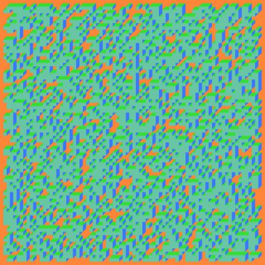 Soyut geometrik arkaplan. Edward Zajecs 2. Cubo 'nun 1971' deki uygulaması. Esasen 8 taştan oluşan bir Truchet fayans seti ve yerleştirme sanatı illüstrasyonu için kurallar 