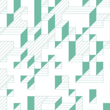 Edward Zajecs 2. Cubo 'nun 1971' deki uygulaması. Esasen 8 taştan oluşan bir Truchet fayans seti ve yerleştirme sanatı illüstrasyonu için kurallar 