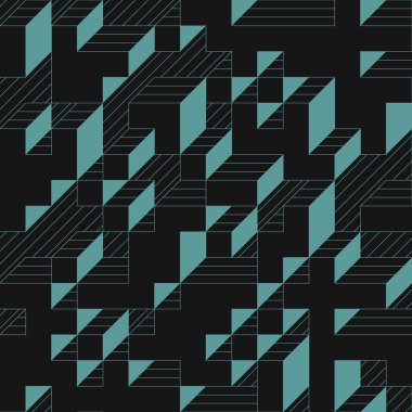 Edward Zajecs 2. Cubo 'nun 1971' deki uygulaması. Esasen 8 taştan oluşan bir Truchet fayans seti ve yerleştirme sanatı illüstrasyonu için kurallar  