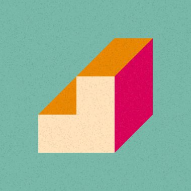 Soyut geometrik arkaplan. Edward Zajecs 2. Cubo 'nun 1971' deki uygulaması. Esasen 8 taştan oluşan bir Truchet fayans seti ve yerleştirme sanatı illüstrasyonu için kurallar 