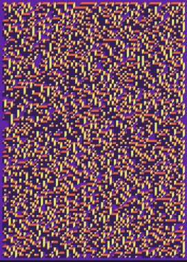 Edward Zajec 'in 1971' deki Il Cubo 'sunun uygulanması. Esasen 8 taştan oluşan bir Truchet fayans seti ve yerleştirme sanatı illüstrasyonu için kurallar