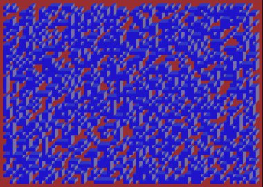 Edward Zajecs 2. Cubo 'nun 1971' deki uygulaması. Esasen 8 taştan oluşan bir Truchet fayans seti ve yerleştirme sanatı illüstrasyonu için kurallar 