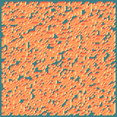 Soyut geometrik arkaplan. Edward Zajecs 2. Cubo 'nun 1971' deki uygulaması. Esasen 8 taştan oluşan bir Truchet fayans seti ve yerleştirme sanatı illüstrasyonu için kurallar 