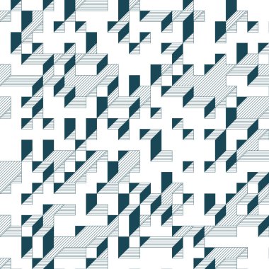 Edward Zajecs 2. Cubo 'nun 1971' deki uygulaması. Esasen 8 taştan oluşan bir Truchet fayans seti ve yerleştirme sanatı illüstrasyonu için kurallar 