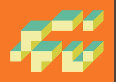 Edward Zajecs 2. Cubo 'nun 1971' deki uygulaması. Esasen 8 taştan oluşan bir Truchet fayans seti ve yerleştirme sanatı illüstrasyonu için kurallar 