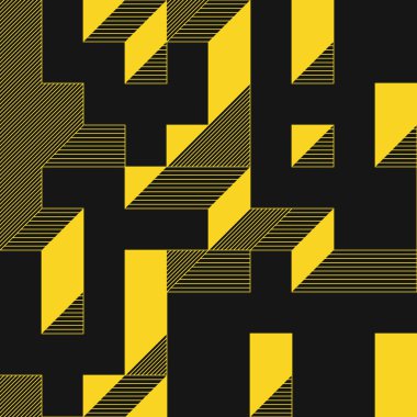 Edward Zajecs 2. Cubo 'nun 1971' deki uygulaması. Esasen 8 taştan oluşan bir Truchet fayans seti ve yerleştirme sanatı illüstrasyonu için kurallar 