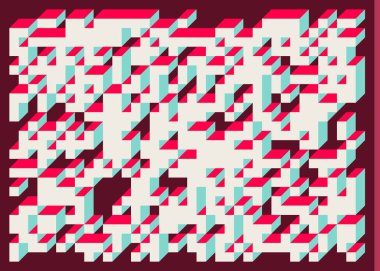 Edward Zajecs 2. Cubo 'nun 1971' deki uygulaması. Esasen 8 taştan oluşan bir Truchet fayans seti ve yerleştirme sanatı illüstrasyonu için kurallar 