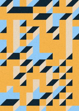 Soyut geometrik arkaplan. Edward Zajecs 2. Cubo 'nun 1971' deki uygulaması. Esasen 8 taştan oluşan bir Truchet fayans seti ve yerleştirme sanatı illüstrasyonu için kurallar 