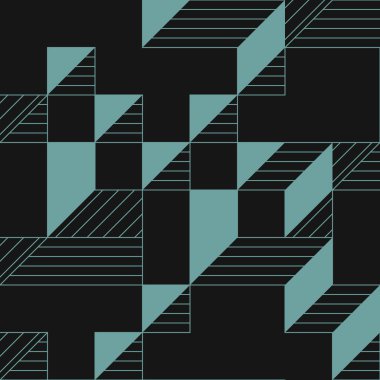 Edward Zajecs 2. Cubo 'nun 1971' deki uygulaması. Esasen 8 taştan oluşan bir Truchet fayans seti ve yerleştirme sanatı illüstrasyonu için kurallar 