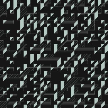 Edward Zajecs 2. Cubo 'nun 1971' deki uygulaması. Esasen 8 taştan oluşan bir Truchet fayans seti ve yerleştirme sanatı illüstrasyonu için kurallar 