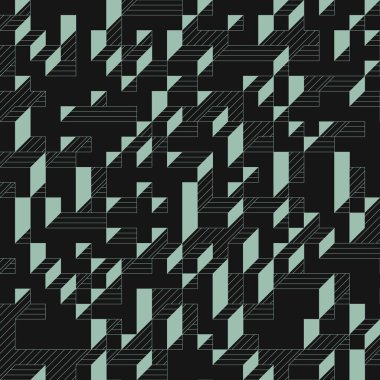 Edward Zajecs 2. Cubo 'nun 1971' deki uygulaması. Esasen 8 taştan oluşan bir Truchet fayans seti ve yerleştirme sanatı illüstrasyonu için kurallar 