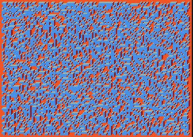 Edward Zajecs 2. Cubo 'nun 1971' deki uygulaması. Esasen 8 taştan oluşan bir Truchet fayans seti ve yerleştirme sanatı illüstrasyonu için kurallar 