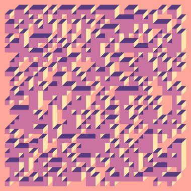 Soyut geometrik arkaplan. Edward Zajecs 2. Cubo 'nun 1971' deki uygulaması. Esasen 8 taştan oluşan bir Truchet fayans seti ve yerleştirme sanatı illüstrasyonu için kurallar 