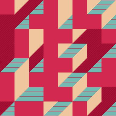 Edward Zajecs 2. Cubo 'nun 1971' deki uygulaması. Esasen 8 taştan oluşan bir Truchet fayans seti ve yerleştirme sanatı illüstrasyonu için kurallar 