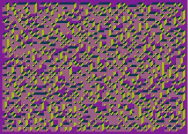 Edward Zajecs 2. Cubo 'nun 1971' deki uygulaması. Esasen 8 taştan oluşan bir Truchet fayans seti ve yerleştirme sanatı illüstrasyonu için kurallar 