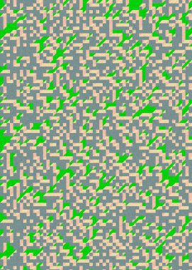 Soyut geometrik arkaplan. Edward Zajecs 2. Cubo 'nun 1971' deki uygulaması. Esasen 8 taştan oluşan bir Truchet fayans seti ve yerleştirme sanatı illüstrasyonu için kurallar 