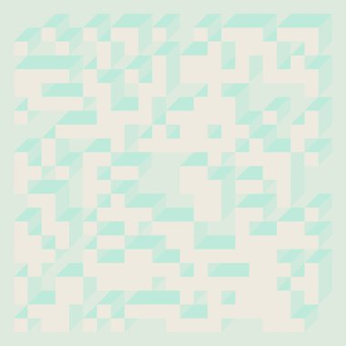 Edward Zajec 'in 1971' deki Il Cubo 'sunun uygulanması. Esasen 8 taştan oluşan bir Truchet fayans seti ve yerleştirme sanatı illüstrasyonu için kurallar