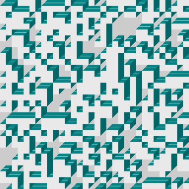 Edward Zajec 'in 1971' deki Il Cubo 'sunun uygulanması. Esasen 8 taştan oluşan bir Truchet fayans seti ve yerleştirme sanatı illüstrasyonu için kurallar