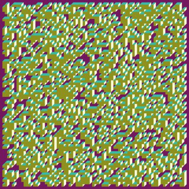 Soyut geometrik arkaplan. Edward Zajecs 2. Cubo 'nun 1971' deki uygulaması. Esasen 8 taştan oluşan bir Truchet fayans seti ve yerleştirme sanatı illüstrasyonu için kurallar 