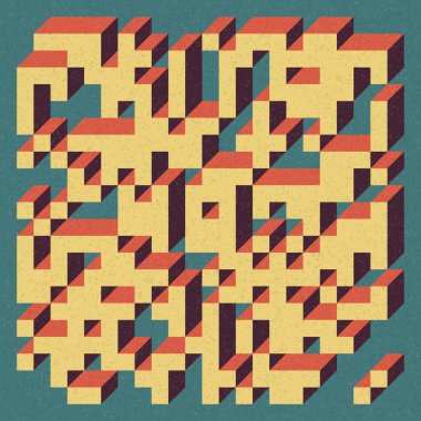 Edward Zajecs 2. Cubo 'nun 1971' deki uygulaması. Esasen 8 taştan oluşan bir Truchet fayans seti ve yerleştirme sanatı illüstrasyonu için kurallar  